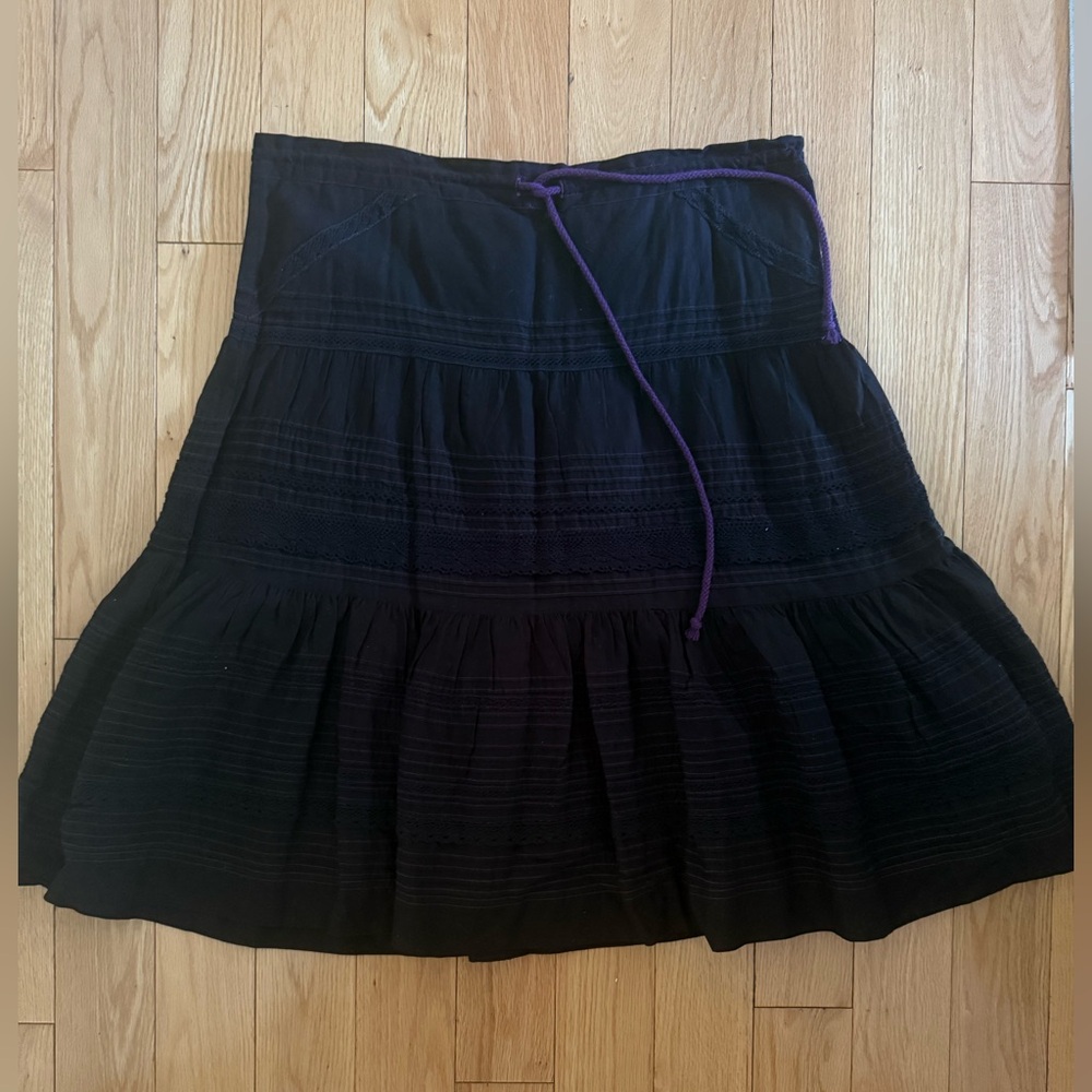 Free People Black Knee-Length Boho Skirt